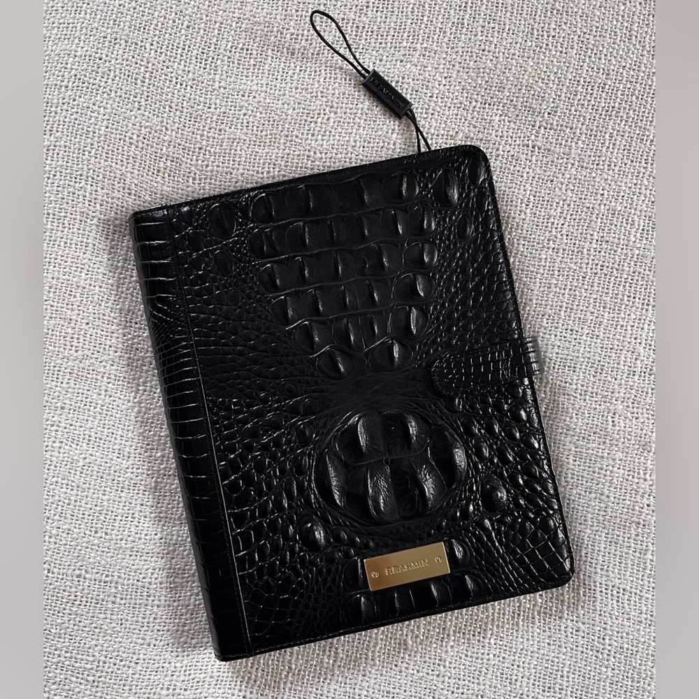 Brahmin Black Crocodile Embossed Tablet Case